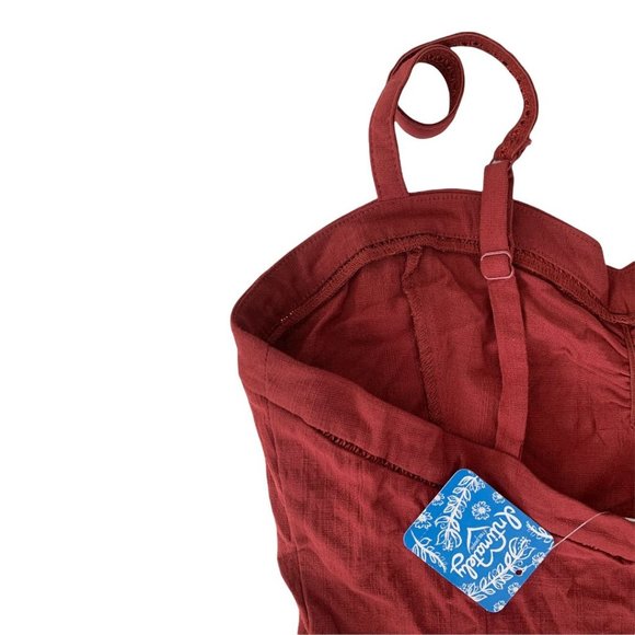 Free People Monroe Asymmetrical Mini dress In Wine X-Small - Picture 10 of 12